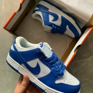 Blue SB Dunk Leather Sneakers For Girls